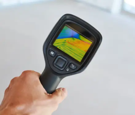 Hand holding a thermal scanner